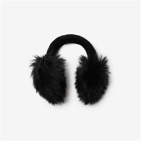 burberry black earmuffs|burberry shearling earmuff.